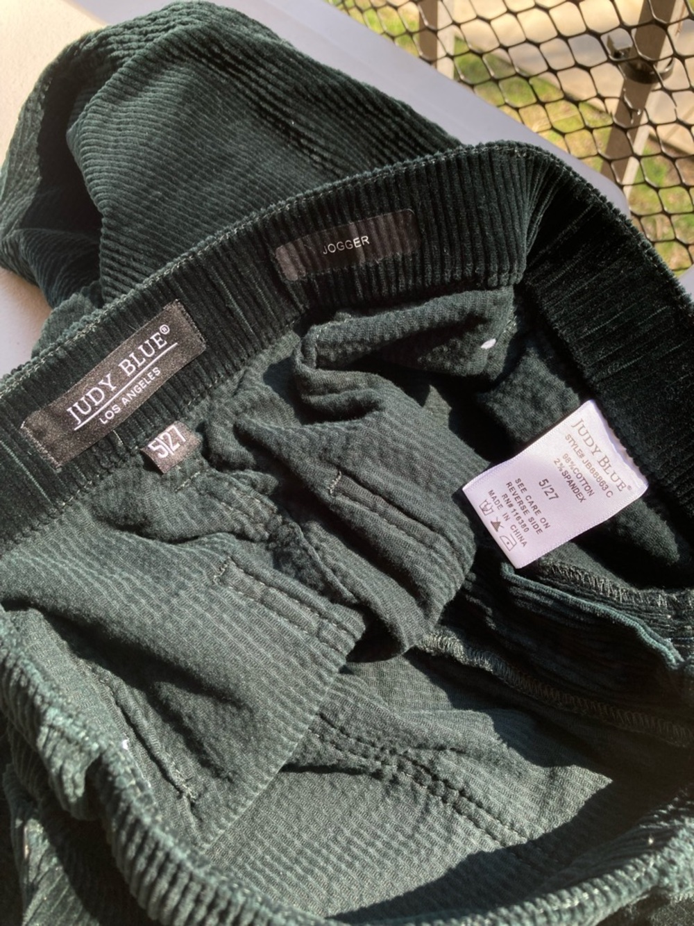 Judy Blue Green Corduroy Jogger Cotton Jeans Size 5 27 - Picture 14 of 17
